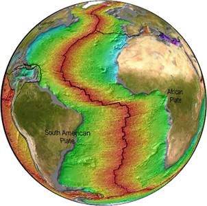 Atlantic-centered world map